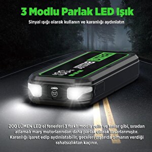 Utrai Jstar 8 74wh 20000mah 3000a Jump Starter Taşınabilir Akü Takviye Cihazı ( Powerbank + Led Lamba + Taşıma Kılıfı + Lcd Ekran