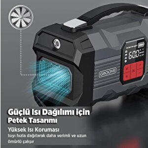 Groove Zk004 26800mah 4500a Akü Takviye Cihazı +lastik Şişirme Kompresörlü Taşınabilir Jump Starter (kompresör+powerbank+led Lamba