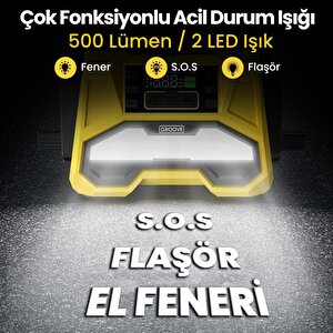 Groove F05 42000mah 8000a Akü Takviye Cihazı +lastik Şişirme Kompresörlü Taşınabilir Jump  Starter+pd 30w Hızlı Şarj (kompresör+po