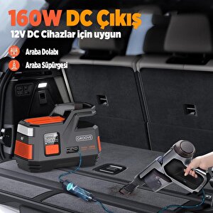 Groove Js006 26800mah 4500a Akü Takviye Cihazı +lastik Şişirme Kompresörlü Taşınabilir Jump Starter (kompresör+powerbank+led Lamba