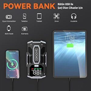 Groove M01 15800mah 2000a Akü Takviye Cihazı Taşınabilir Jump Starter (powerbank+led Lamba+lcd Ekran)