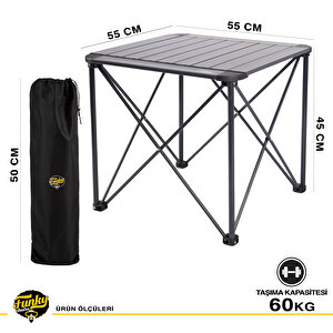 Funky Chairs Titanium Katlanabilir Çantalı Alüminyum Kamp Ve Piknik Masası - Küçük (51x51x45)