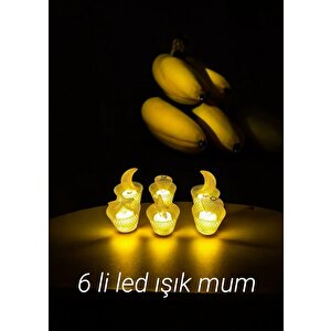 Dekoratif Led Mum - 3 Model 6 Lı Led Işık Mumluk Aksesuar