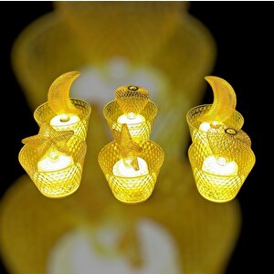 Dekoratif Led Mum - 3 Model 6 Lı Led Işık Mumluk Aksesuar
