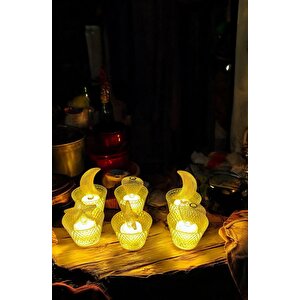 Dekoratif Led Mum - 3 Model 6 Lı Led Işık Mumluk Aksesuar