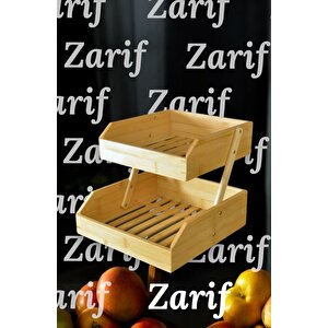 Bambu 2 Katlı Meyvelik - Bambu Katlı Sunumluk