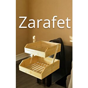Bambu 2 Katlı Meyvelik - Bambu Katlı Sunumluk