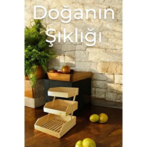 Bambu 3 Katlı Meyvelik - Bambu Katlı Sunumluk
