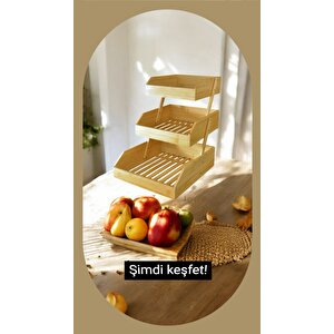 Bambu 3 Katlı Meyvelik - Bambu Katlı Sunumluk
