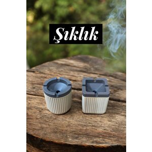 Kırılmaz Sert Plastik Küllük - 2 Li Kokusuz Çok Amaçlı Küllük