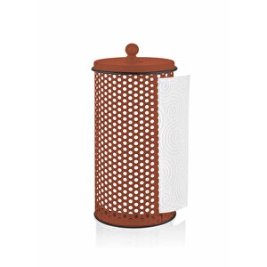 Metal Dik Havluluk - Kağıt Havluluk Peçetelik 30cm.kiremit Renk