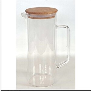 Buenos Borosilikat Cam Sürahi - Kapaklı Sürahi 1200ml.ince Cam