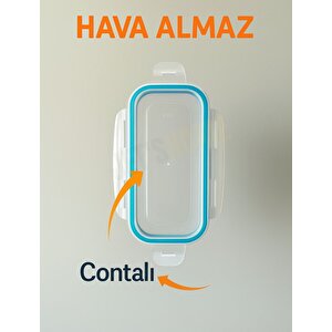 4'lü Erzak Kabı Seti Kilitlenebilir Saklama Kabı Hava Almaz Bakliyat Kabı Bpa Free