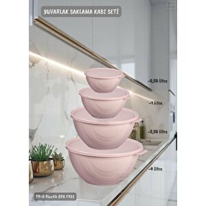 4’lü Yuvarlak Saklama Kabı Seti Bpa Free