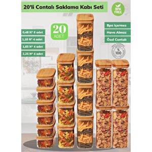 20’li Erzak Saklama Kabı Seti Bpa Free Bakliyat Kutusu Hava Almaz