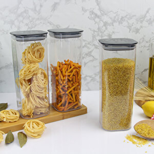 12'li 1,7 Lt Sızdırmaz Kapaklı Vakumlu Kare Erzak Saklama Kabı Seti