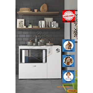 Tamamı Mdf Mikrodalga/mini Fırın Modülü 2 Kapaklı Çok Amaçlı Mutfak Dolabı
