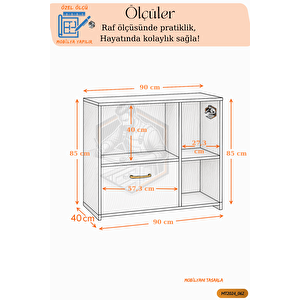 Tamamı Mdf Mikrodalga/mini Fırın Modülü 2 Kapaklı Çok Amaçlı Mutfak Dolabı
