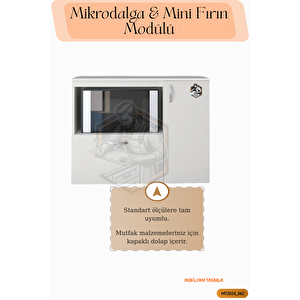 Tamamı Mdf Mikrodalga/mini Fırın Modülü 2 Kapaklı Çok Amaçlı Mutfak Dolabı