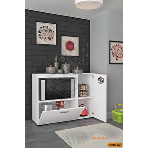 Tamamı Mdf Mikrodalga/mini Fırın Modülü 2 Kapaklı Çok Amaçlı Mutfak Dolabı
