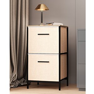Çok Amaçlı Dolap 2 Çekmeceli Orta Boy Komodin Sehpa Çam 1607