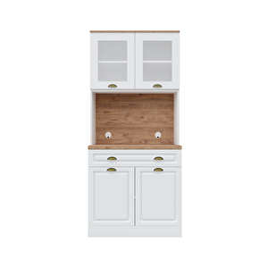 Gözde 2 Kapaklı Kahve Köşesi – 93 Cm Mdf, Led Aydınlatmalı, Çok Amaçlı Mutfak Ve Airfryer Dolabı