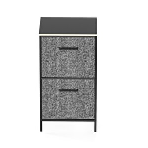 Çok Amaçlı Dolap 2 Çekmeceli Orta Boy Komodin Sehpa Füme 1605