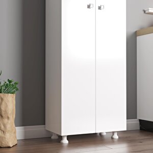 Arma 2 Kapaklı 8 Raflı Çok Amaçlı Dolap - Beyaz