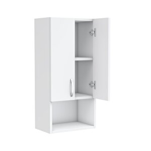Bd-01 Kapaklı Bölmeli Banyo Mutfak Asma Dolap Beyaz