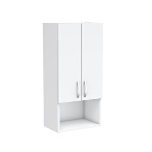 Bd-01 Kapaklı Bölmeli Banyo Mutfak Asma Dolap Beyaz