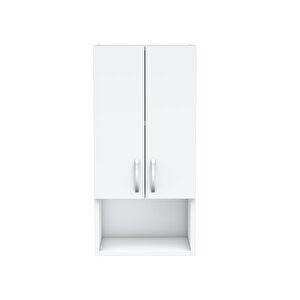 Bd-01 Kapaklı Bölmeli Banyo Mutfak Asma Dolap Beyaz