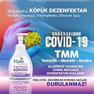 Köpük Dezenfektan Alkolsüz El Ve Cilt Dezenfektan Köpüğü 500 Ml