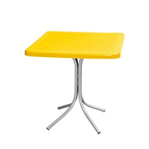 Mt-cf870 Prima Fonte Plastik Kare Bahçe Balkon Masa 70x70 Cm Sarı