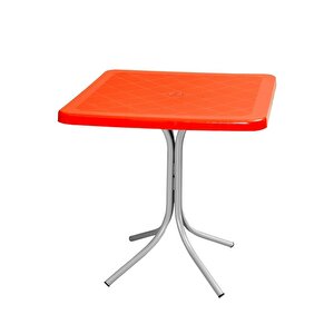 Mt-cf870 Prima Fonte Plastik Kare Bahçe Balkon Masa 70x70 Cm Turuncu