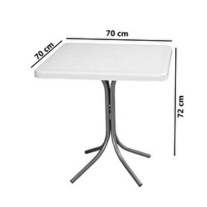 Mt-cf870 Prima Fonte Plastik Kare Bahçe Balkon Masa 70x70 Cm