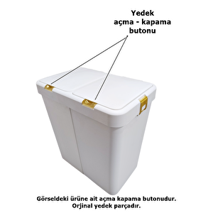 Motek Gold Çamaşır Sepeti Yedek Parça Seti 40lt 80lt Uyumlu 2ad Golt Buton+2ad Golt Yan Klips