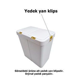 Motek Gold Çamaşır Sepeti Yedek Parça Seti 40lt 80lt Uyumlu 2ad Golt Buton+2ad Golt Yan Klips