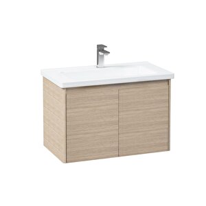Düden 80 Cm Mdf Kapaklı Meşe Banyo Dolabı Takımı