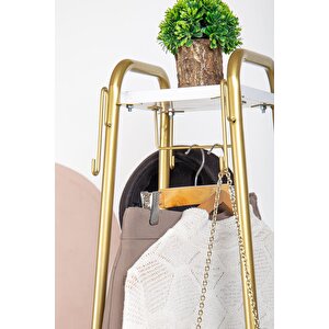 Eyfel Portmanto Vestiyer Ayakkabılık Raflı Askılıklı Vestiyer Gold Vestiyer