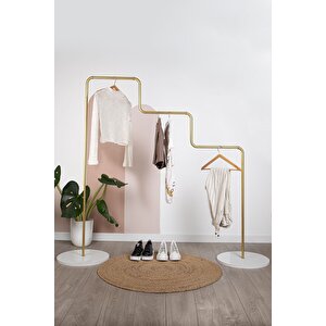 Desibel Konfeksiyon Askılığı Renk Askılık Gold Elbise Askılığı Ayaklı Askılık Kıyafet Askılığı