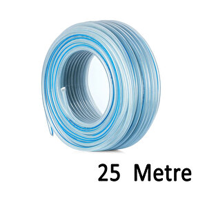 Örgülü Şeffaf Bahçe Hortumu 25 Metre Dayanıklı 3 Katlı Sağlam Çeşme Su Sulama Yıkama Hortum 12.5 Mm 1/2"
