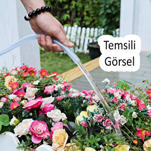 Örgülü Şeffaf Bahçe Hortumu 25 Metre Dayanıklı 3 Katlı Sağlam Çeşme Su Sulama Yıkama Hortum 12.5 Mm 1/2"