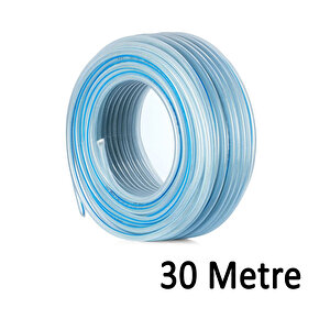 Örgülü Şeffaf Bahçe Hortumu 30 Metre Dayanıklı 3 Katlı Sağlam Çeşme Su Sulama Yıkama Hortum 12.5 Mm 1/2"