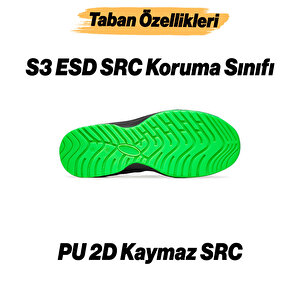 İş Güvenliği Ayakkabısı 45 Numara Kompozit Burun Bağcıklı İnşaatçı Ayakkabı S3 Esd Src Koruma Sınıfı