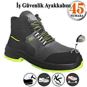 İş Ayakkabısı 45 Numara Süet Delikli Nefes Alan Çelik Burunlu İnşaatçı Tekstil Güvenlik Ayakkabı Bot
