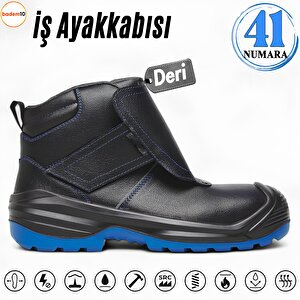 İş Ayakkabısı 41 Numara Deri Kompozit Burunlu Kaynakçı İnşaatçı Tekstil Güvenlik Ayakkabı Bot Cırtlı
