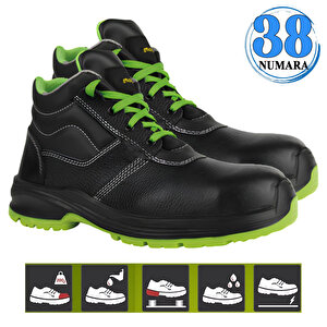 İş Ayakkabısı Çelik Demir Burunlu 38 Numara Kauçuk Ara Tabanlı İş Güvenlik İnşaatçı Rahat Bağcıklı