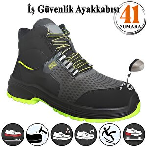 İş Ayakkabısı 41 Numara Süet Delikli Nefes Alan Çelik Burunlu İnşaatçı Tekstil Güvenlik Ayakkabı Bot