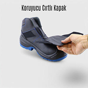 İş Ayakkabısı 43 Numara Deri Kompozit Burunlu Kaynakçı İnşaatçı Tekstil Güvenlik Ayakkabı Bot Cırtlı