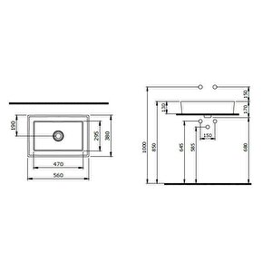 Vessel Çanak Lavabo 56x38 Cm Mat Antrasit1172-020-0125
